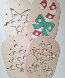 🎄 Pack d’inserts de Noël – 4 motifs  (boules de coton & boutons Fantacore) 🎄