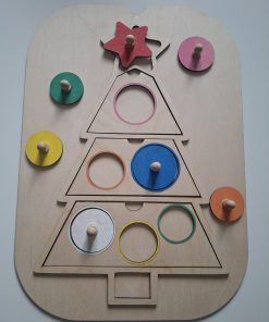 Sapin d’Éveil – Puzzle et Transvasement en Bois