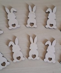 Lot de 10 petits lapins en bois