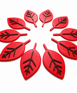 Lot de 10 Petites Feuilles Bicolores Rouges et Marron