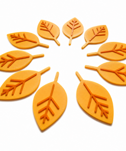 Lot de 10 Petites Feuilles Bicolores Jaunes et Orange