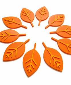 Lot de 10 Petites Feuilles Bicolores Orange et Jaune
