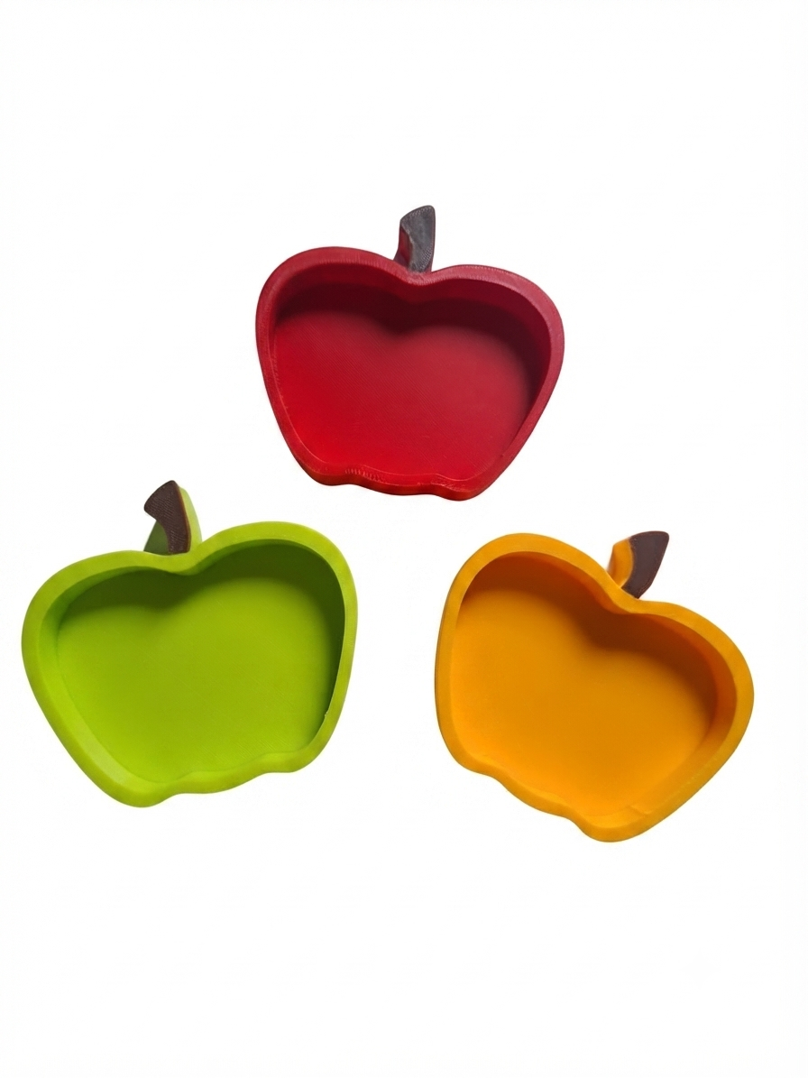 Trio de Plateaux Pommes – Vert, Jaune & Rouge