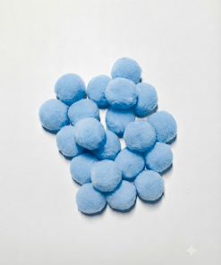 Los 20 boules de coton bleu