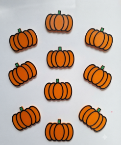 Lot de 10 Jetons Citrouilles (Fluos / Effet UV)